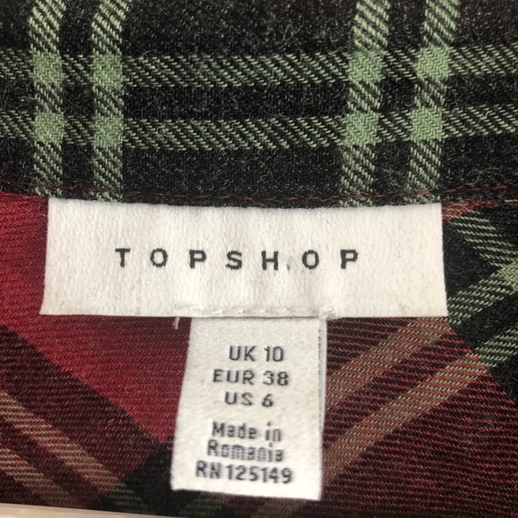 TOPSHOP Plaid Button Down Shirt - Picture 4 of 6